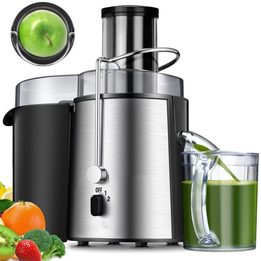 LIFERECORD Fruit & Vegetable Juicer with Wide 3-inch Chute - High-Speed 480W Centrifugal Juicer Machine with Easy-Clean Design, 3 Inch