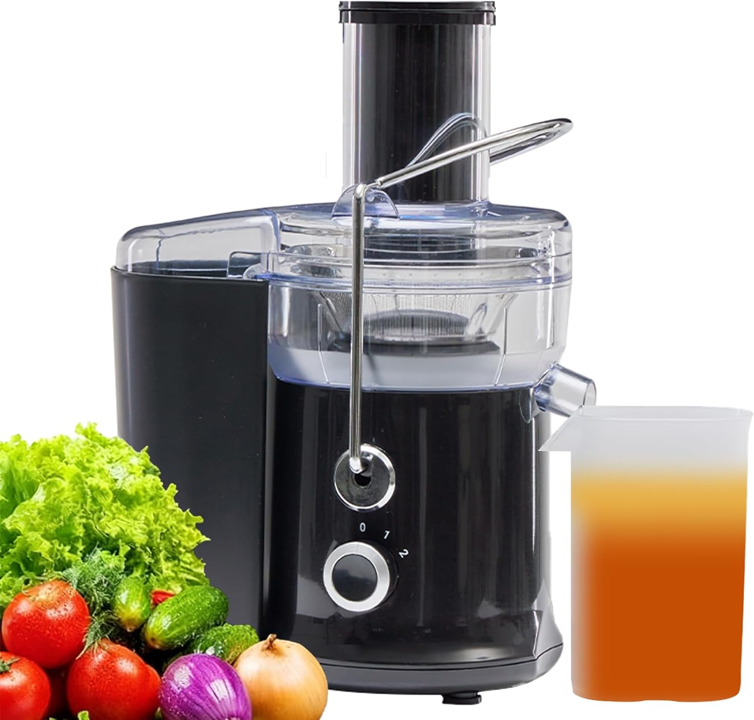 LIFERECORD Fruit & Vegetable Juicer with Wide 3-inch Chute - High-Speed 480W Centrifugal Juicer Machine with Easy-Clean Design, 2.6 Inch