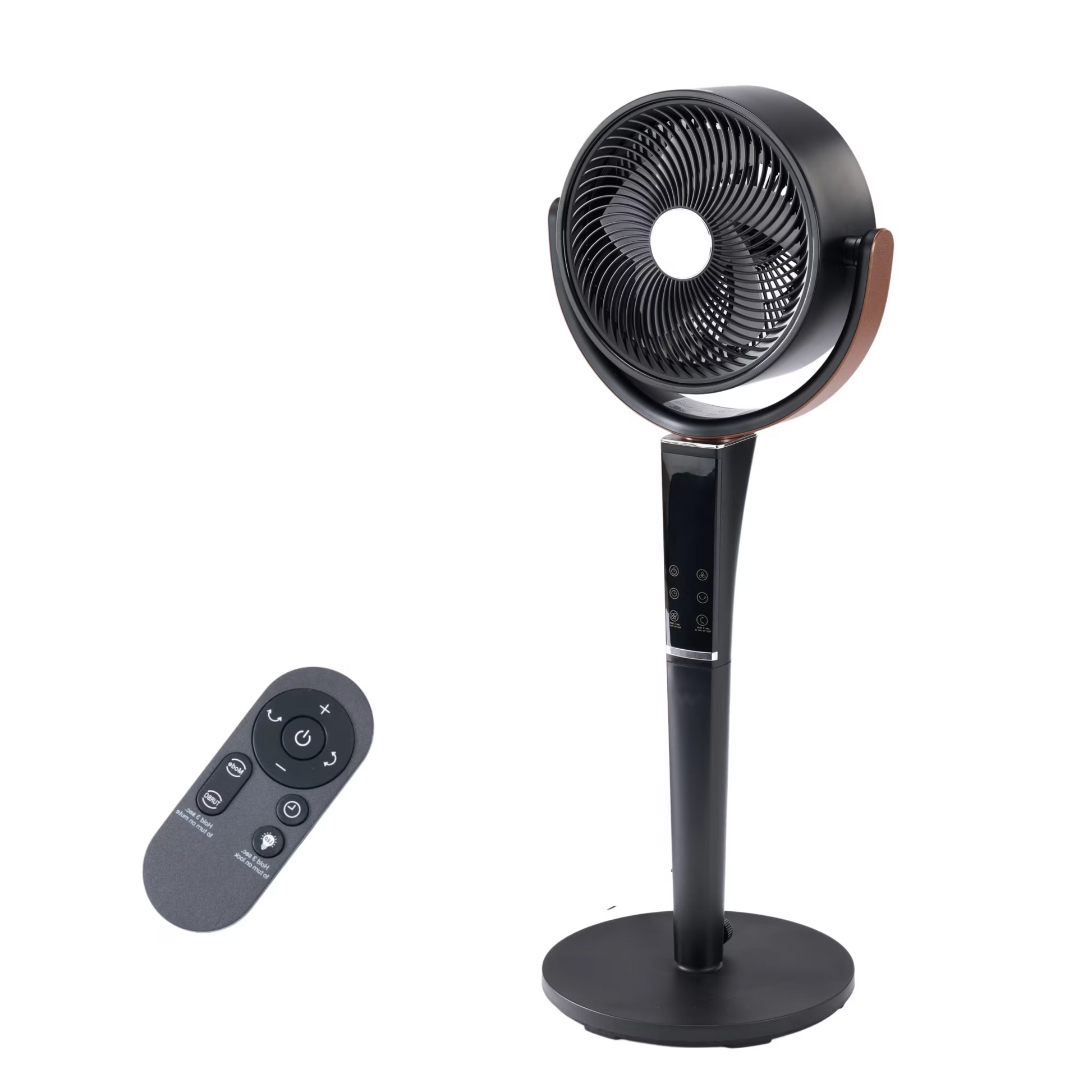 LIFERECORD Fan for Bedroom Quiet Pedestal Fan 20dB, 15 Speeds 5 Modes,120°Oscillating Fan,37-45” Adjustable Height,12H Timer LED Light Remote Standing Fan for Home (Black）