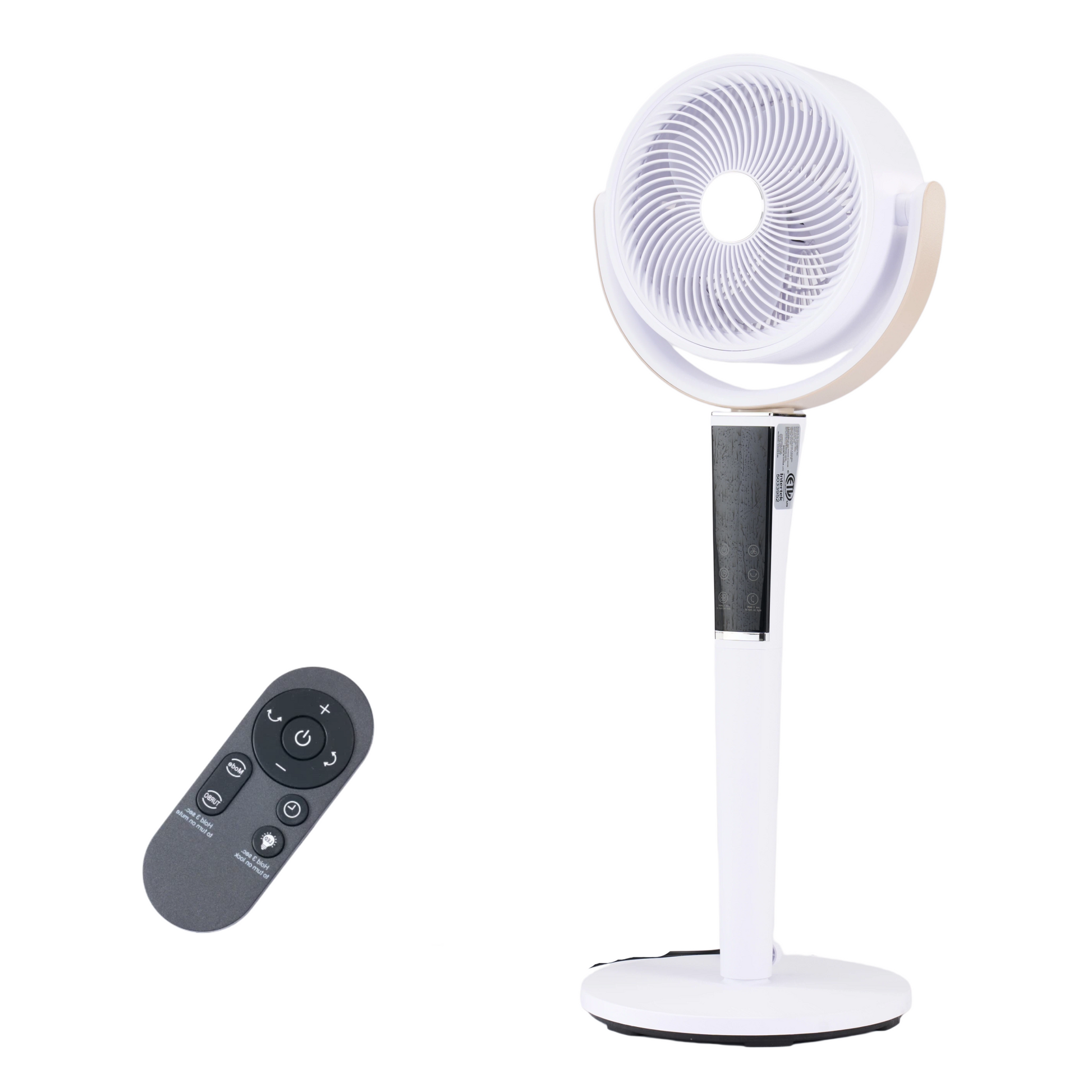 LIFERECORD Fan for Bedroom Quiet Pedestal Fan 20dB, 15 Speeds 5 Modes,120°Oscillating Fan,37-45” Adjustable Height,12H Timer LED Light Remote Standing Fan for Home (White）