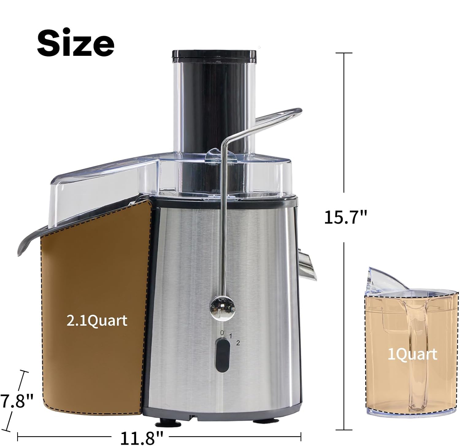 LIFERECORD Fruit & Vegetable Juicer with Wide 3-inch Chute - High-Speed 480W Centrifugal Juicer Machine with Easy-Clean Design, 3 Inch