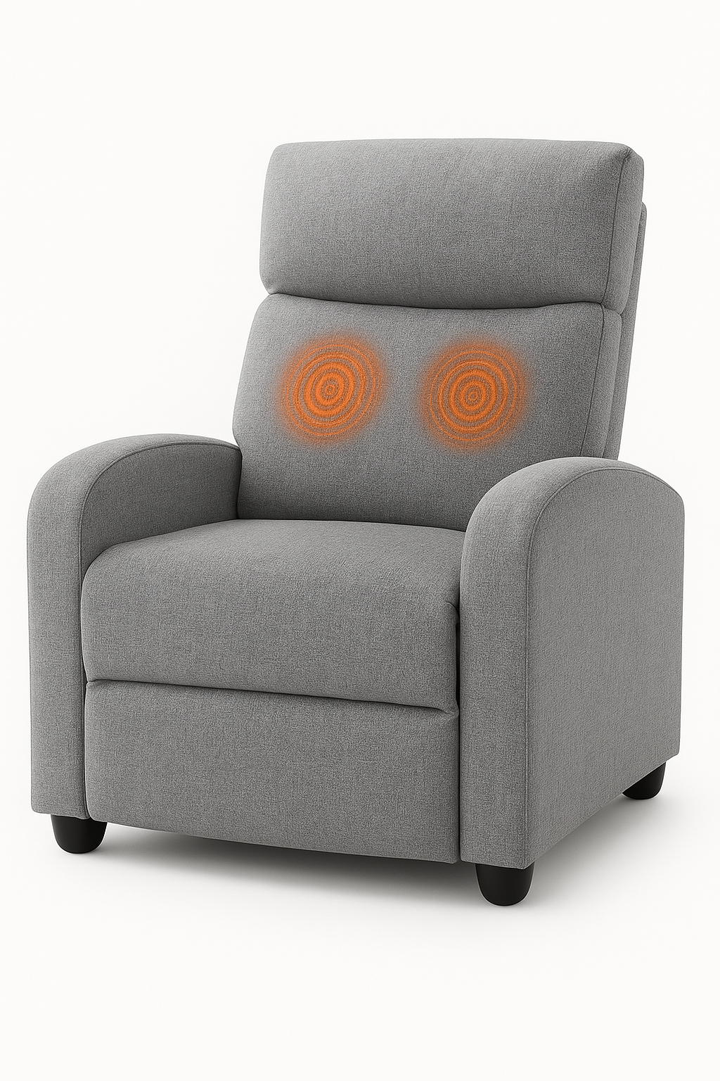 LIFERECORD Massage Recliner Chair Home Theater Seating with Lumbar Support, Heating and Padded Backrest for Living Room, Bedroom (Textile, Grey)