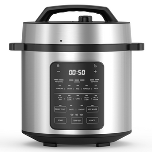 LIFERECORD Electric Pressure Cooker 6 Quart, 9-in-1 Multi Cooker with Stainless Steel Housing, Smart Slow Cooker, Rice Cooker, Steamer & Yogurt Maker for Family Meals