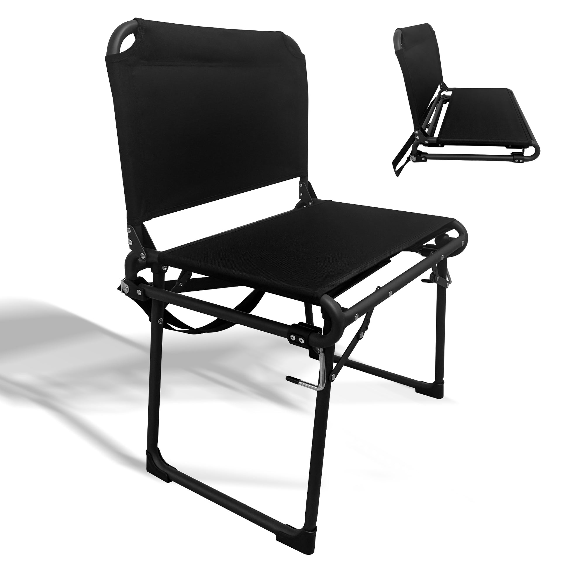 LIFERECORD Foldable Stadium Bleacher Seat with Back Support - Portable Heavy-Duty Steel Frame Chair for Family, Sports Games, Concerts, Camping - 225 lbs Capacity, Waterproof 600D Oxford Fabric