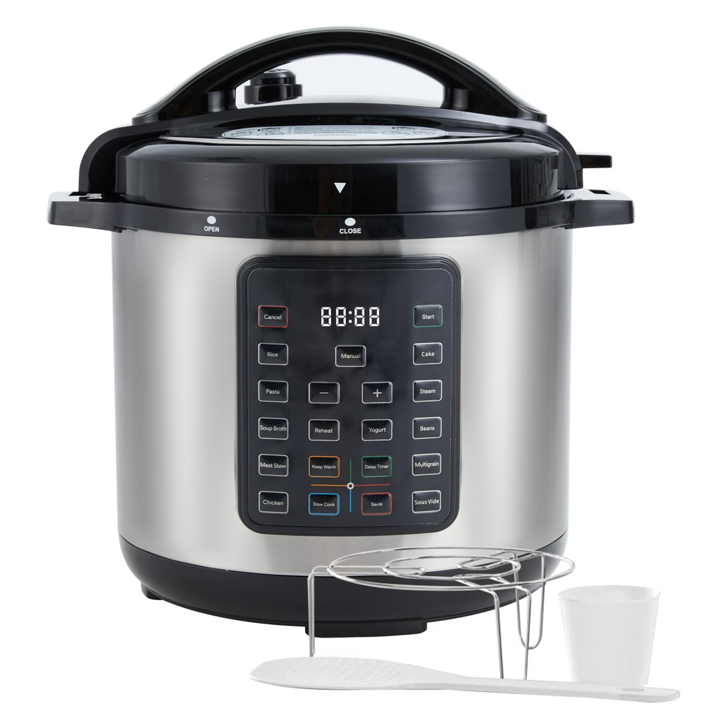 LIFERECORD Electric Pressure Cooker 8 Quart, 9-in-1 Multi Cooker with Stainless Steel Housing, Smart Slow Cooker, Rice Cooker, Steamer & Yogurt Maker for Family Meals