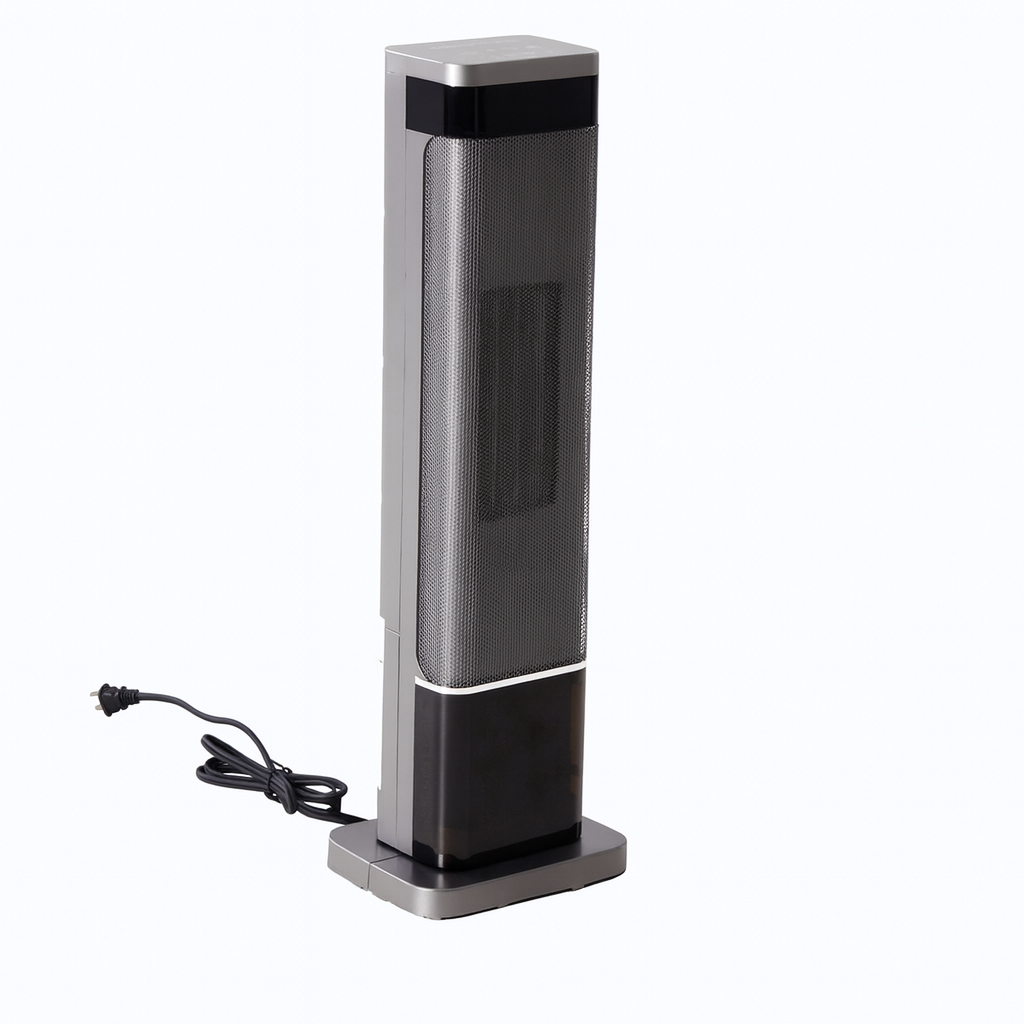 LIFERECORD Portable Space Heater for Indoor Use, 60°Oscillating Tower Heater with Thermostat, 12H Timer and Remote Control, 24 Inches, 1500W, Up to 99°F, Silver