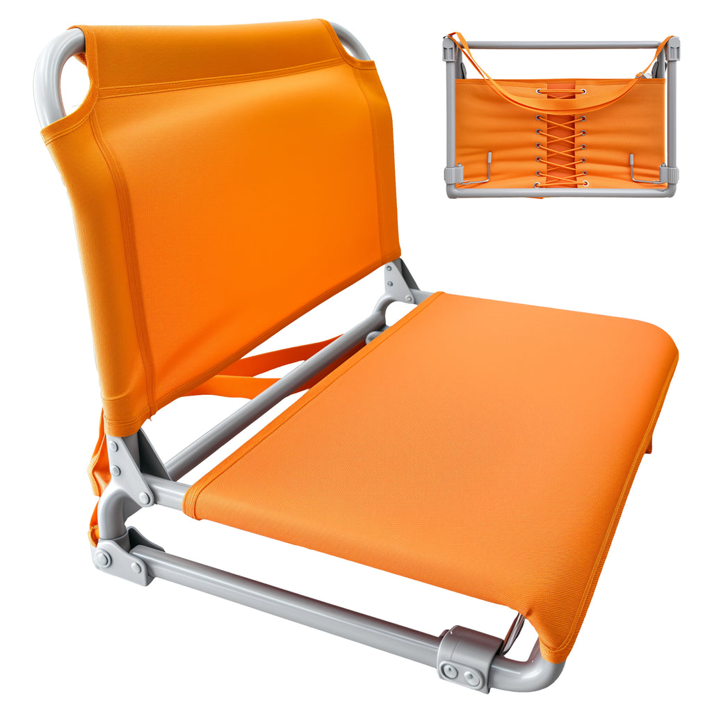 LIFERECORD Foldable Stadium Seat Chair with Back Support, Portable Bleacher Seat for Sports Games, Concerts, Parks - 225 lbs Capacity, Waterproof 600D Oxford Fabric, Dual Carry Options