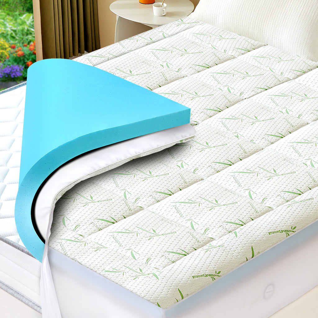 LIFERECORD 4-inch Memory Foam Mattress Topper with Cool Gel - Medium Firm Pillow Top for Back Pain Relief & Hot Sleepers, Twin