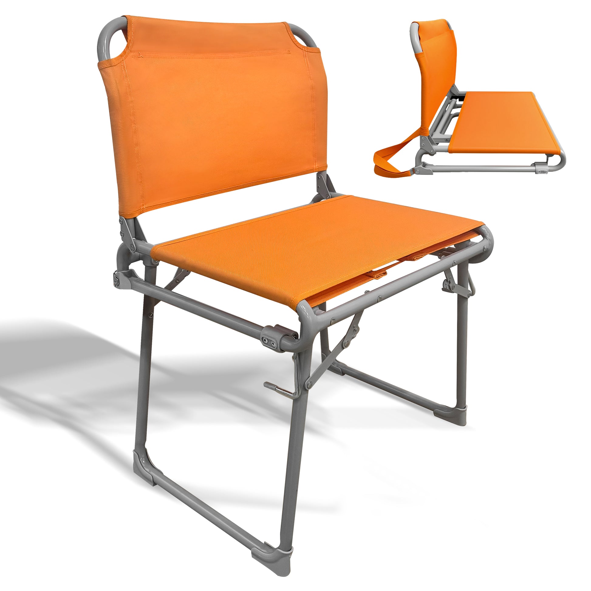 LIFERECORD Foldable Stadium Bleacher Seat with Back Support - Portable Heavy-Duty Steel Frame Chair for Family, Sports Games, Concerts, Camping - 225 lbs Capacity, Waterproof 600D Oxford Fabric