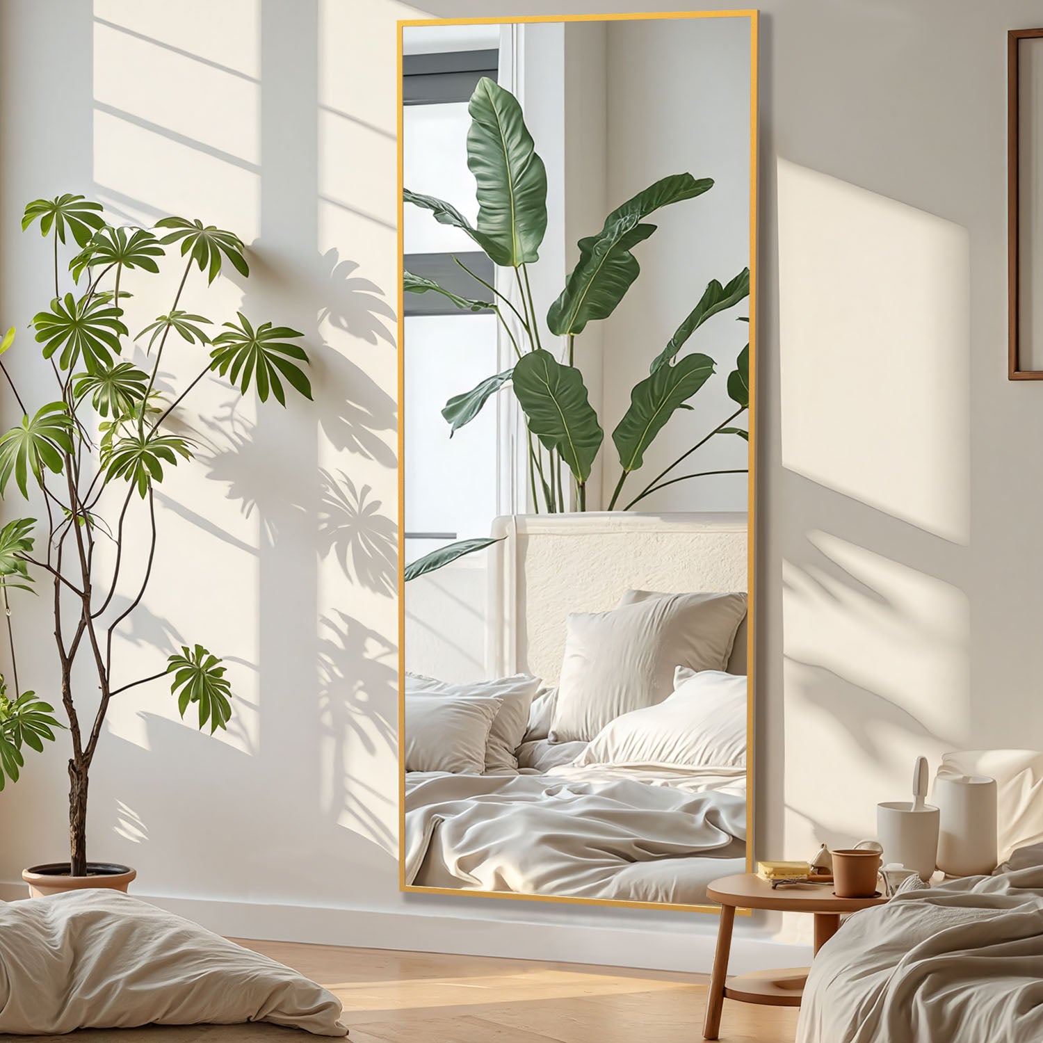 ACCVER  26"x71" Full Length Mirror - Classic Standing Mirror, Durable Aluminum Frame & Tempered Glass, Lean-to or Wall Mount for Bedroom/Dressing Room/Living Room, Rectangle, Gold