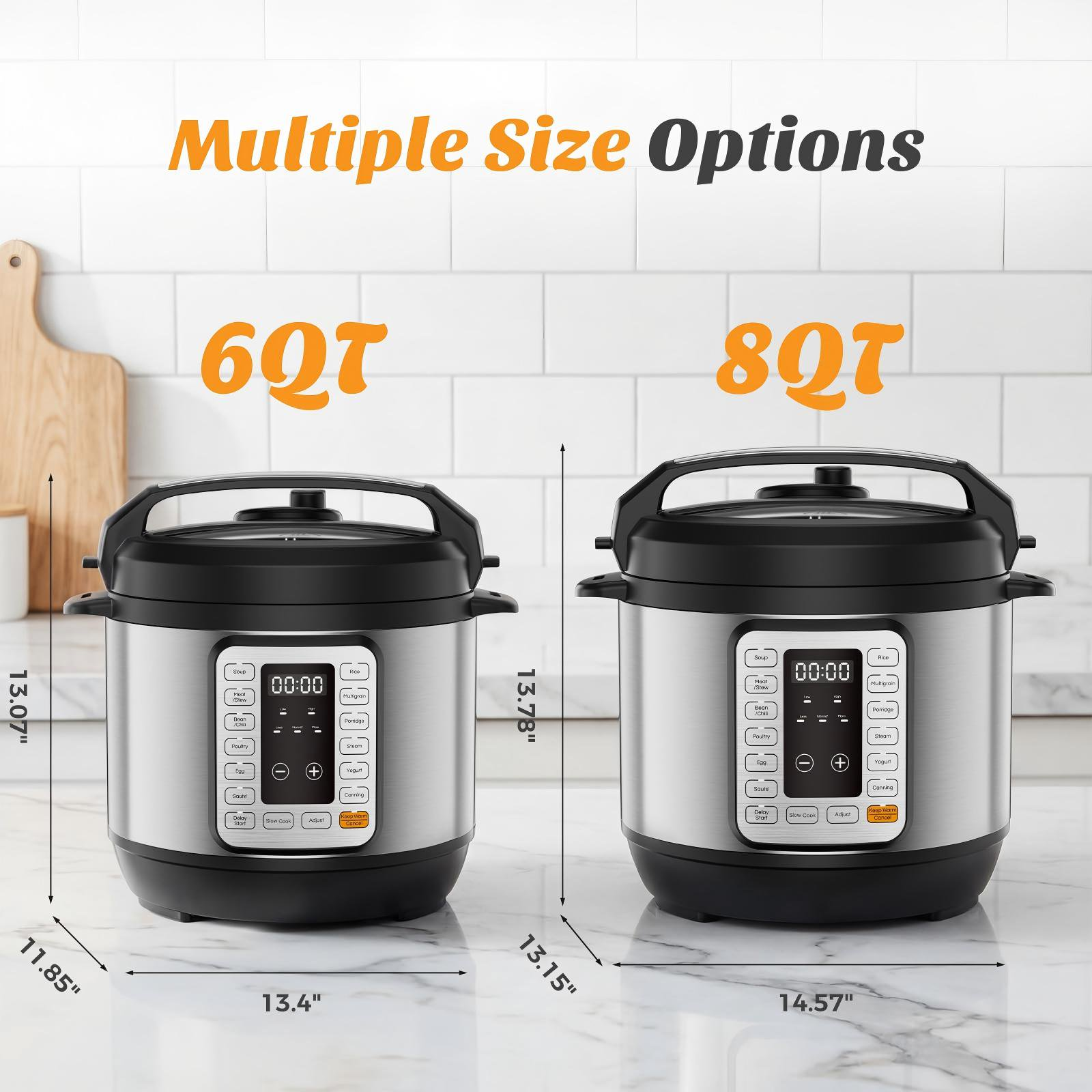 LIFERECORD Electric Pressure Cooker 6 Quart, 9-in-1 Multi Cooker with Stainless Steel Housing, Smart Slow Cooker, Rice Cooker, Steamer & Yogurt Maker for Family Meals
