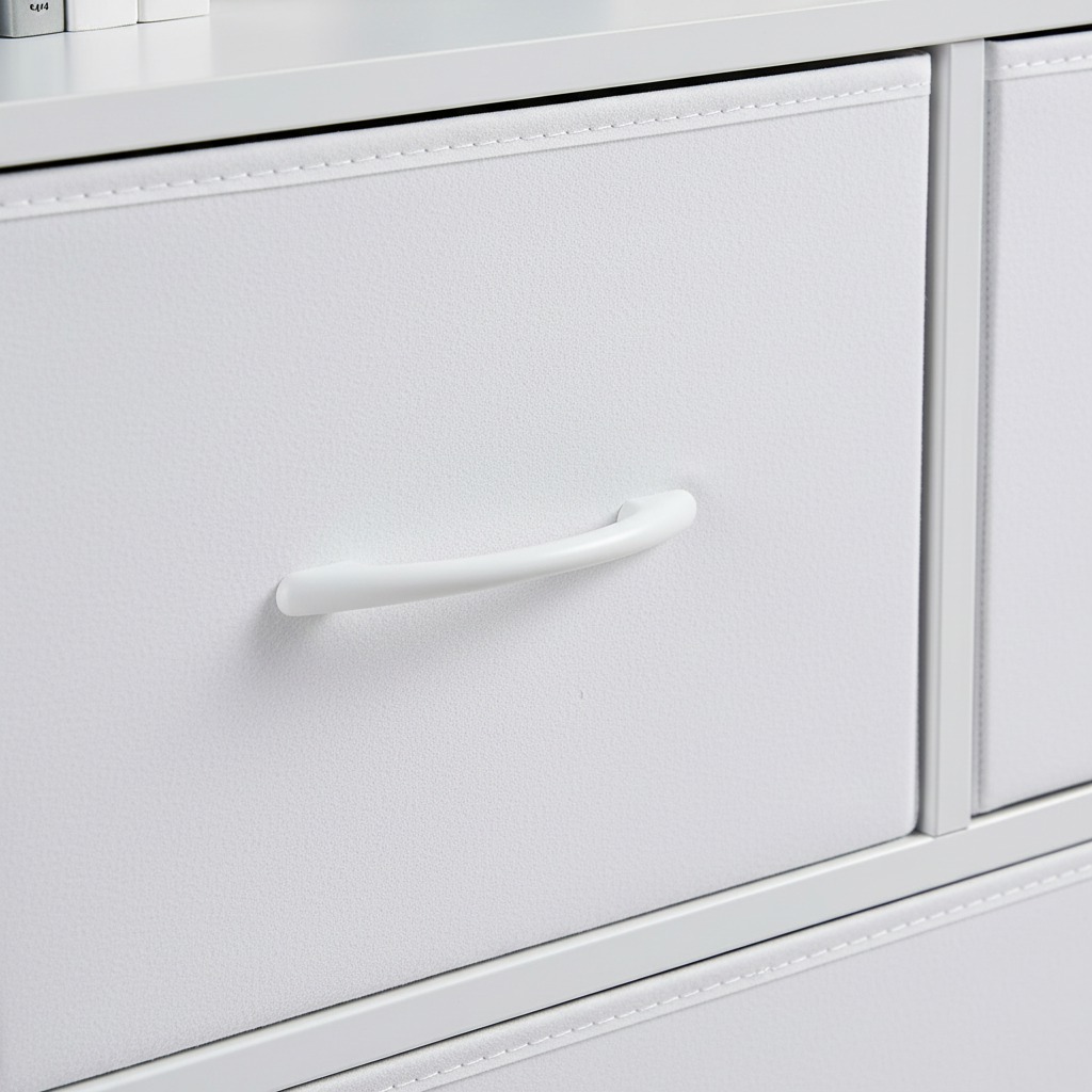 ACCVER 5-Drawer Fabric Dresser for Bedroom, Wood Top TV Stand, Closet and Chest, Clothes Storage Organizer, for Living Room, Apartment, White