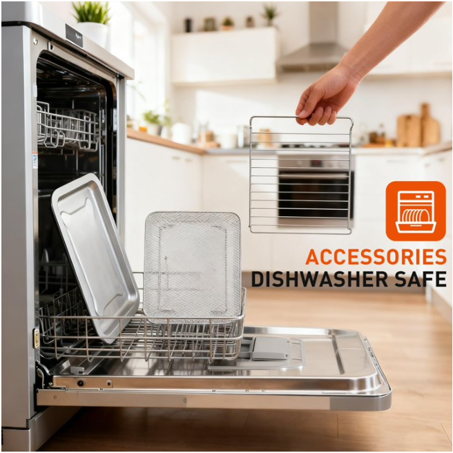 LIFERECORD 26.4QT Air Fryer Toaster Oven Combo with Convection, 4 Functions in 1 Countertop Oven, Air Fry Bake Toast Broil, 60-Min Timer, up to 450°F