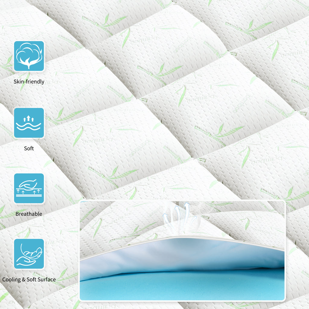 LIFERECORD 4-inch Memory Foam Mattress Topper with Cool Gel - Medium Firm Pillow Top for Back Pain Relief & Hot Sleepers, Full