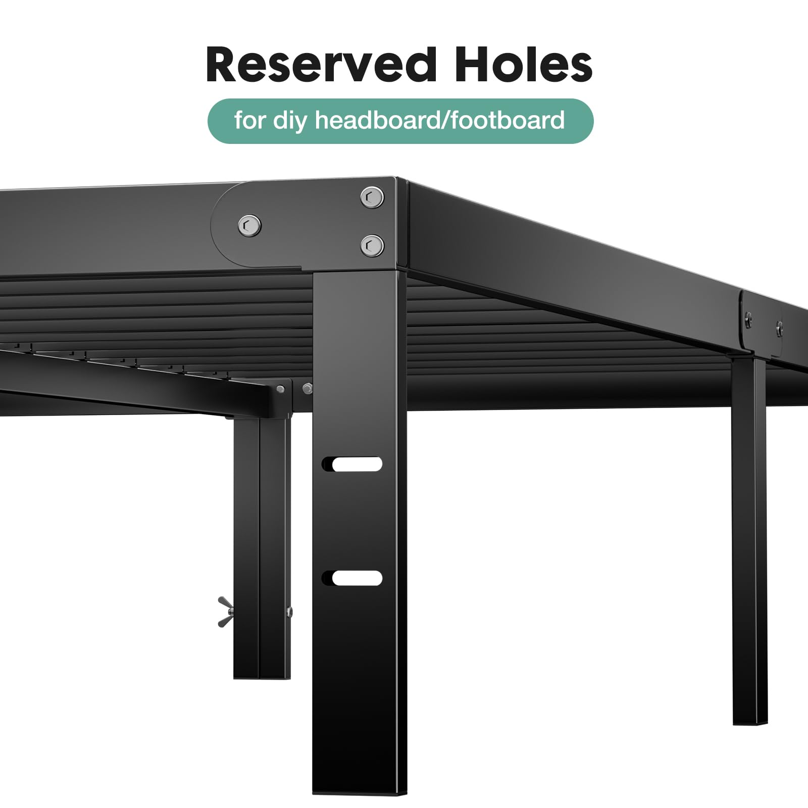 ACCVER Full Size Bed Frame - 14in Heavy-Duty Steel Platform, Ample Under-Bed Storage Space, No Box Spring Needed, Sturdy Metal Slat Support