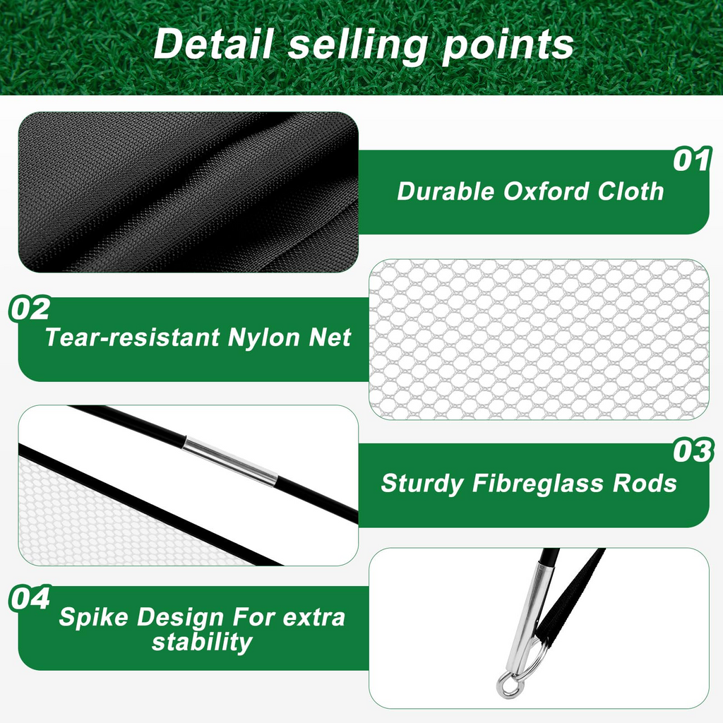 LIFERECORD 10x7ft Golf Net with Tri-Turf Mat, 5 Golf Balls, Carry Bag, Durable Backyard Driving Range for Adults Kids, Portable All-in-1 Home Golf Training Aid with 4 Targets