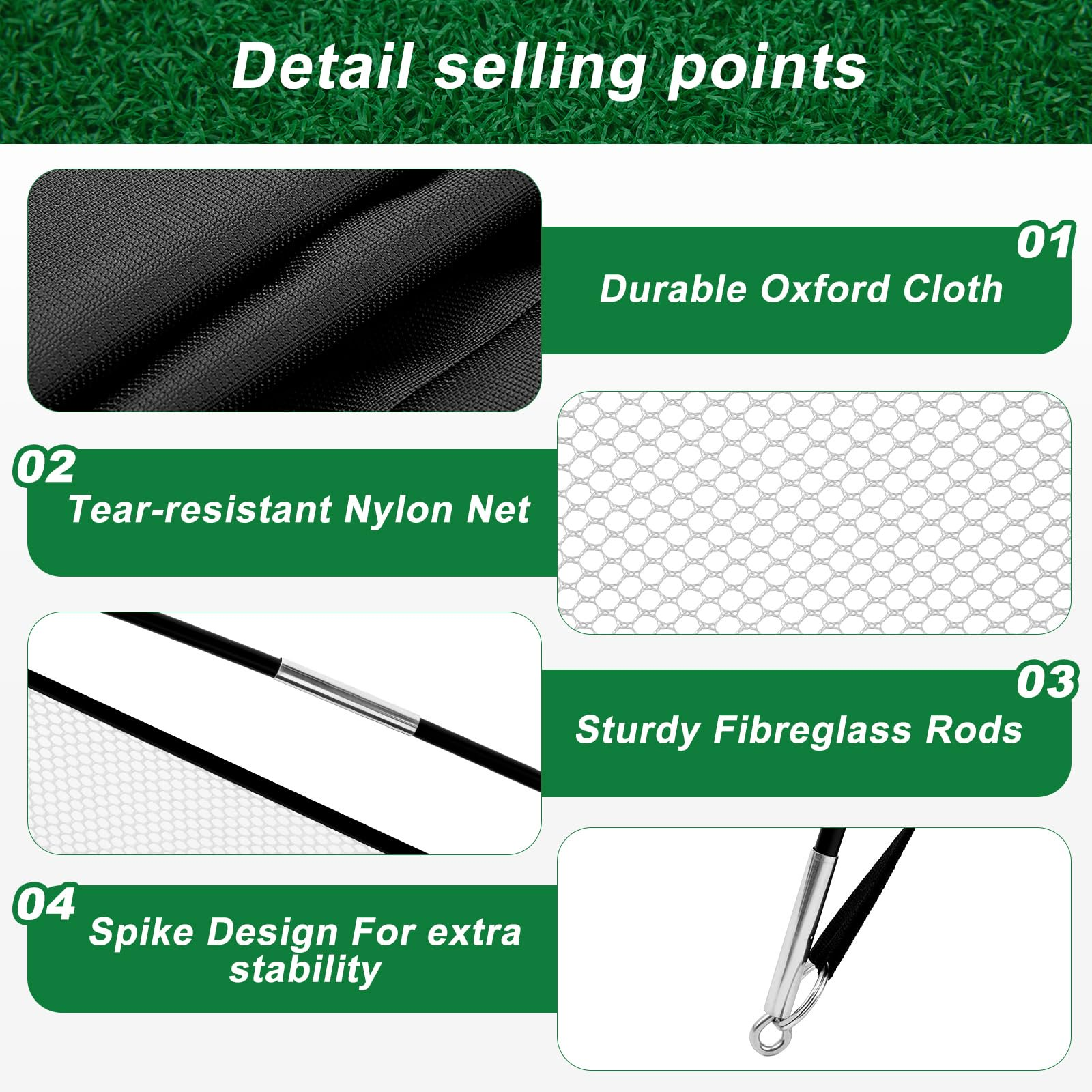 LIFERECORD 10x7ft Golf Net with Tri-Turf Mat, 5 Golf Balls, Carry Bag, Durable Backyard Driving Range for Adults Kids, Portable All-in-1 Home Golf Training Aid with 4 Targets