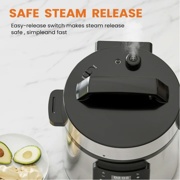 LIFERECORD Electric Pressure Cooker 6 Quart, 9-in-1 Multi Cooker with Stainless Steel Housing, Smart Slow Cooker, Rice Cooker, Steamer & Yogurt Maker for Family Meals