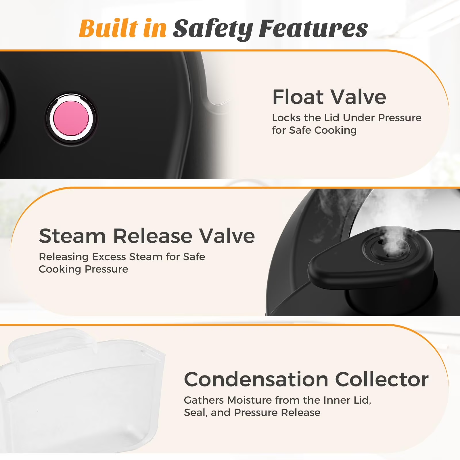 LIFERECORD Electric Pressure Cooker 8 Quart, 9-in-1 Multi Cooker with Stainless Steel Housing, Smart Slow Cooker, Rice Cooker, Steamer & Yogurt Maker for Family Meals