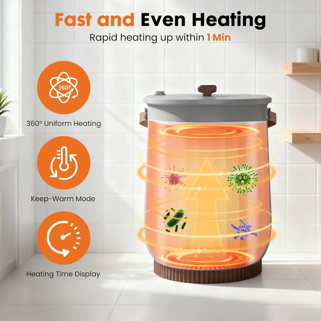 LIFERECORD 20L Towel Warmer, Luxury Blanket & Bathrobes Warmer Rapid Heating with Timer, Auto Shut-Off, Safety Lock, Perfect Spa Gift for Home & Bathroom, Grey