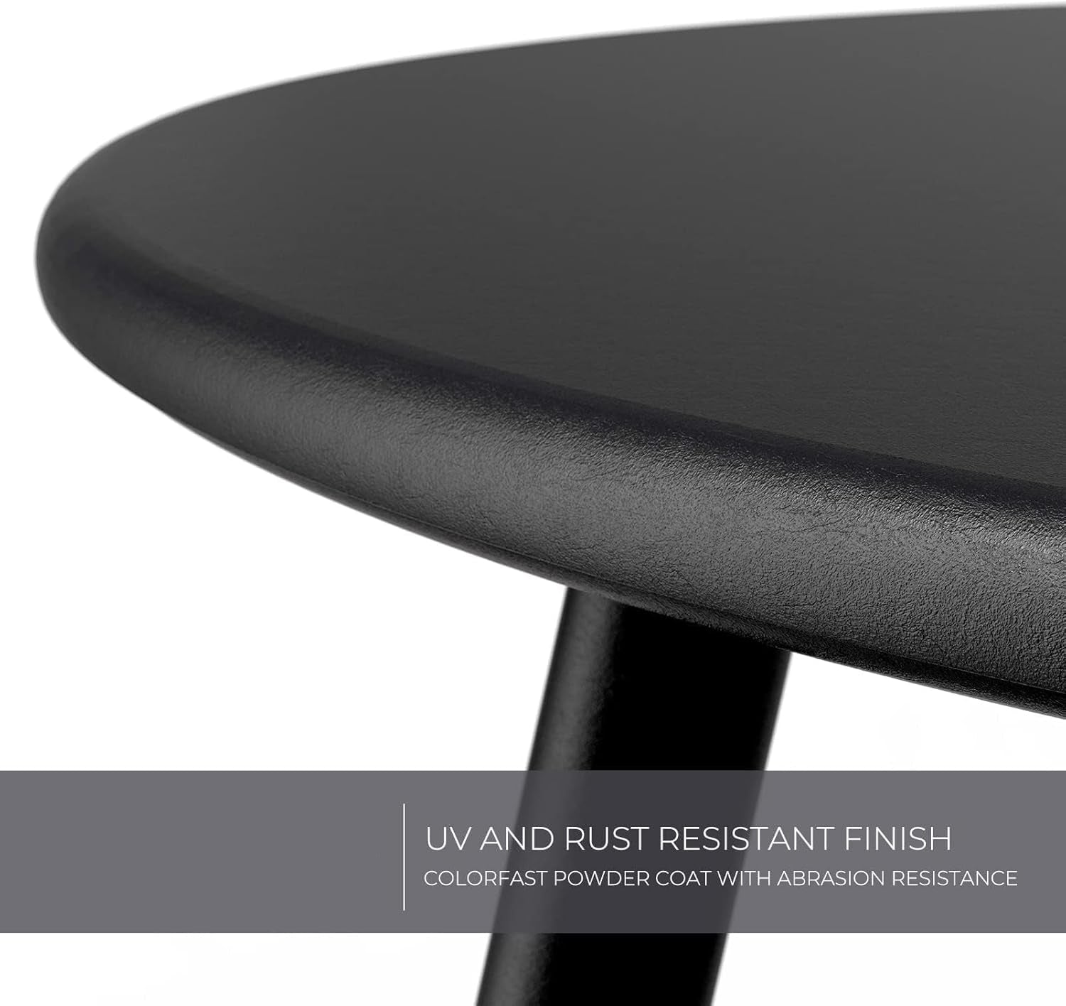 ACCVER Outdoor Side Table, 18-inch Small Round Side Snack Table with Adjustable Feet, Anti-Rust Metal End Accent Table for Patio Porch Balcony, Black