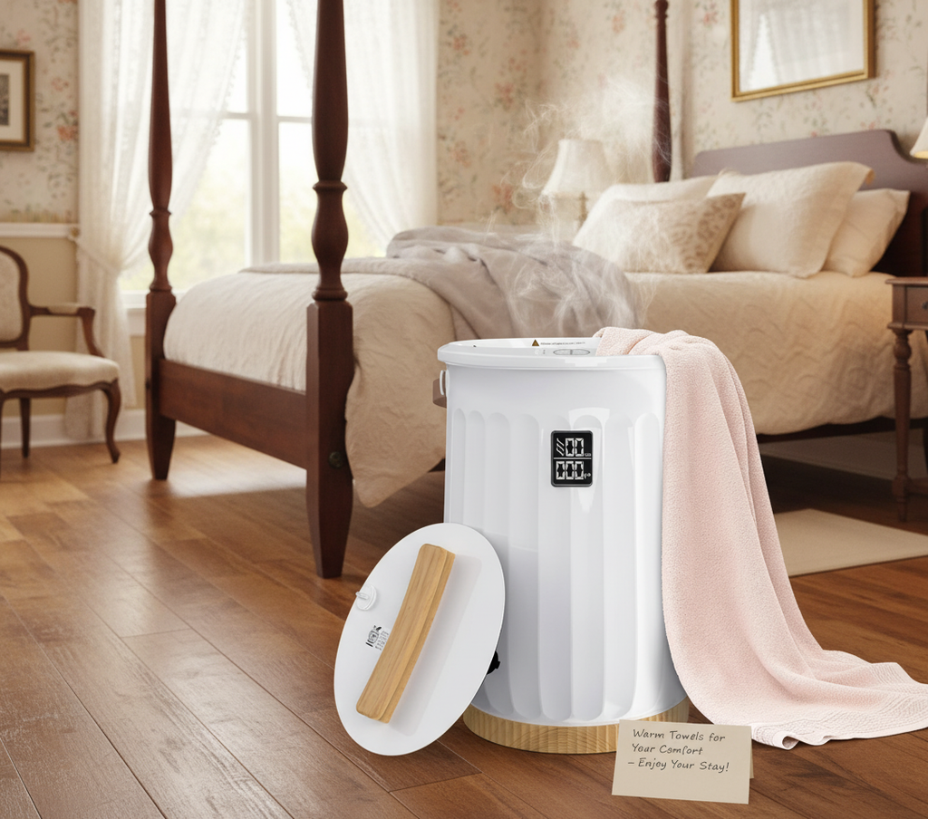 LIFERECORD 20L Towel Warmer, Luxury Blanket & Bathrobes Warmer Rapid Heating with Timer, Auto Shut-Off, Safety Lock, Perfect Spa Gift for Home & Bathroom, White