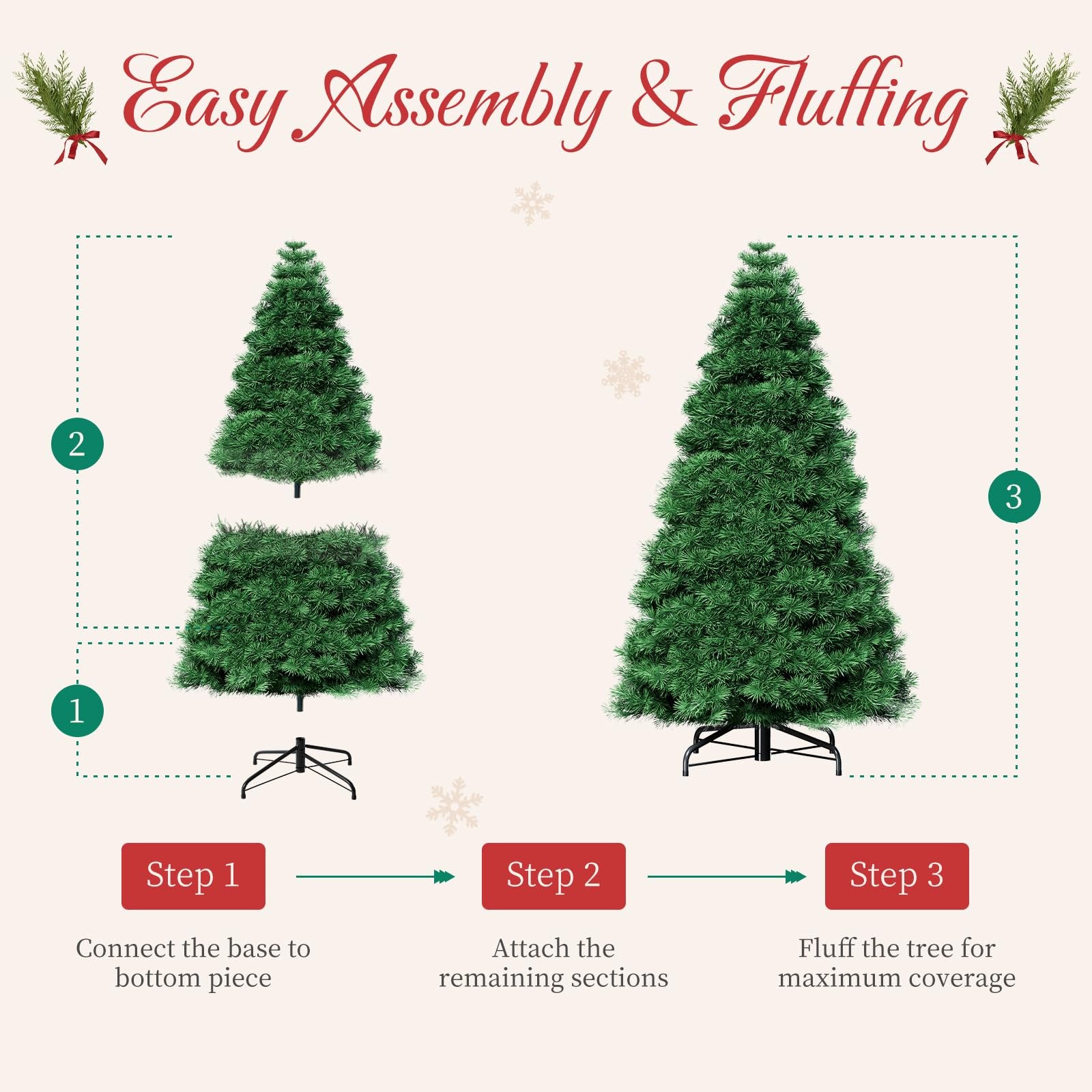 LIFERECORD 4.5ft Pre-lit Artificial Christmas Tree with 120 Color Changing LED Lights, 8 Modes Full Green PVC Xmas Tree with 347 Branch Tips & Metal Stand for Party Decoration