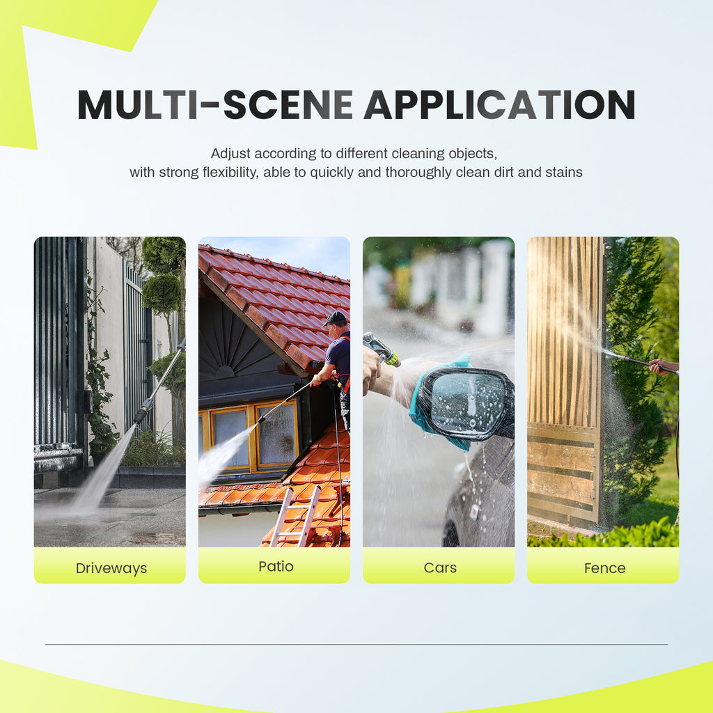 LIFERECORD Electric Pressure Washer, 2100 Max PSI 2.0 Max GPM with Foam Cannon, 5 Quick Connect Nozzles, for Cars/Fences/Driveways/Home/Patios, Green