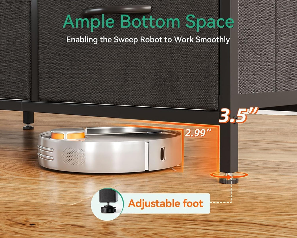 LIFERECORD 5 Drawer Fabric Dresser for Bedroom and Living Room, Chest of Drawer Organizer Storage Cabinet for Closet, Entryway, Black