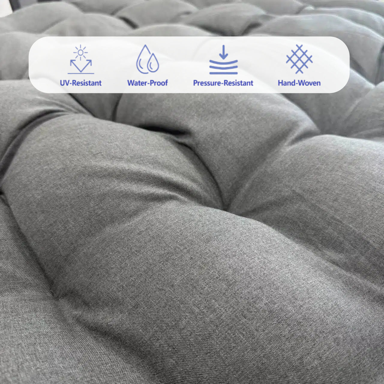 ACCVER Outdoor Rocking Chair E-Coated Rocking Chair with Cushion Outdoor Rocker Recliner Chair for Patio Porch Garden Backyard, Light Gray