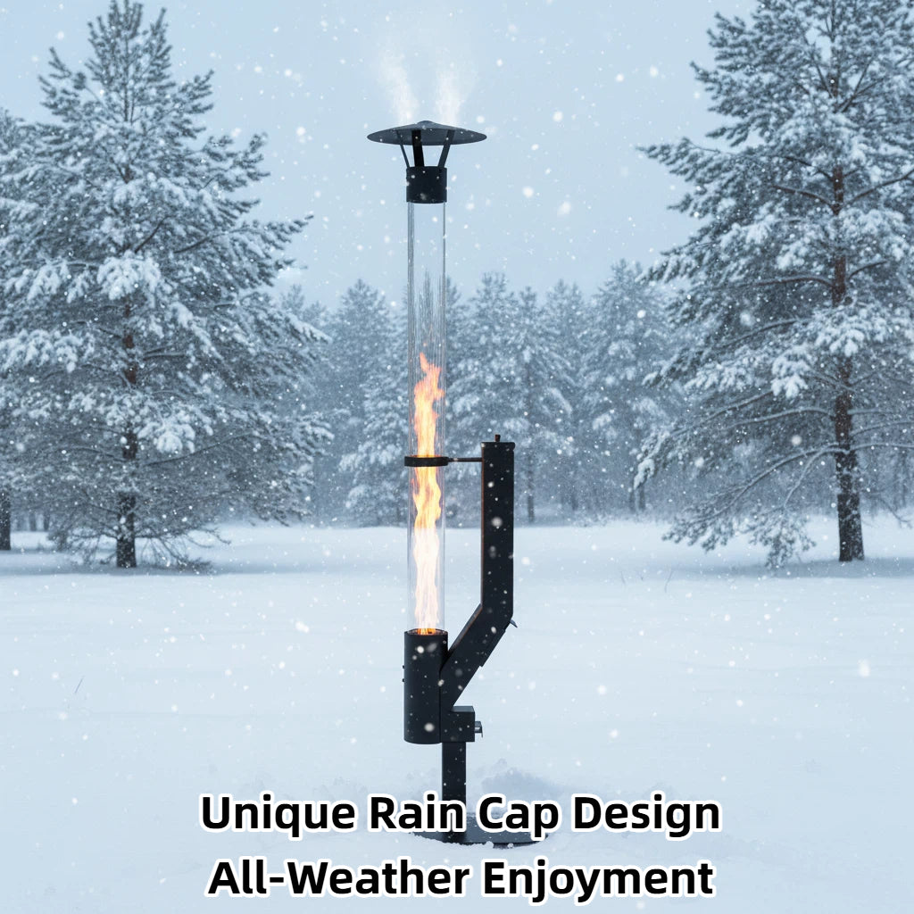 LIFERECORD Wood Pellet Patio Heater, Portable Fire Pit - Stainless Steel Outdoor Rocket Stove with Tripod Base for Backyard & Patio