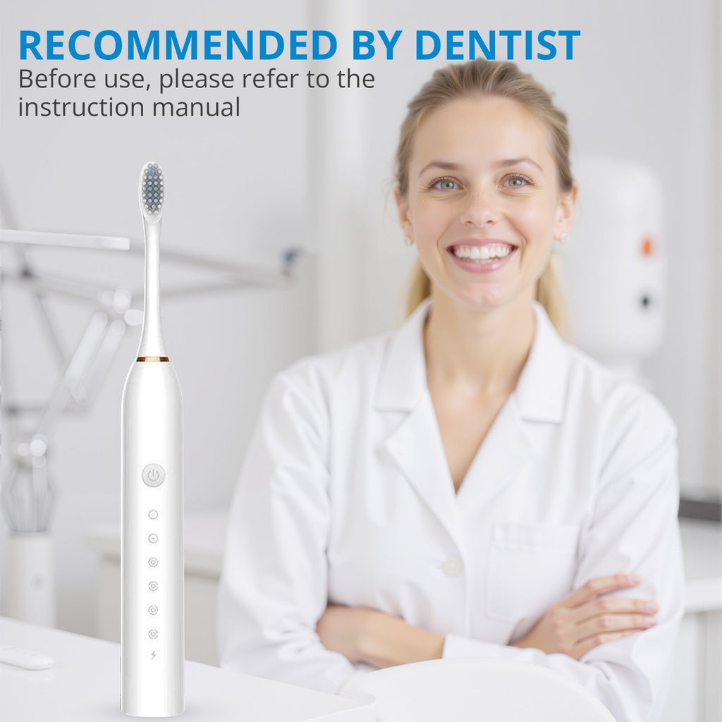 Powered Toothbrushes  USB Rechargeable Ultrasonic Tooth Brush, Smart Timer IPX7 Waterproof Cleaning Toothbrushes for Adults and Kids