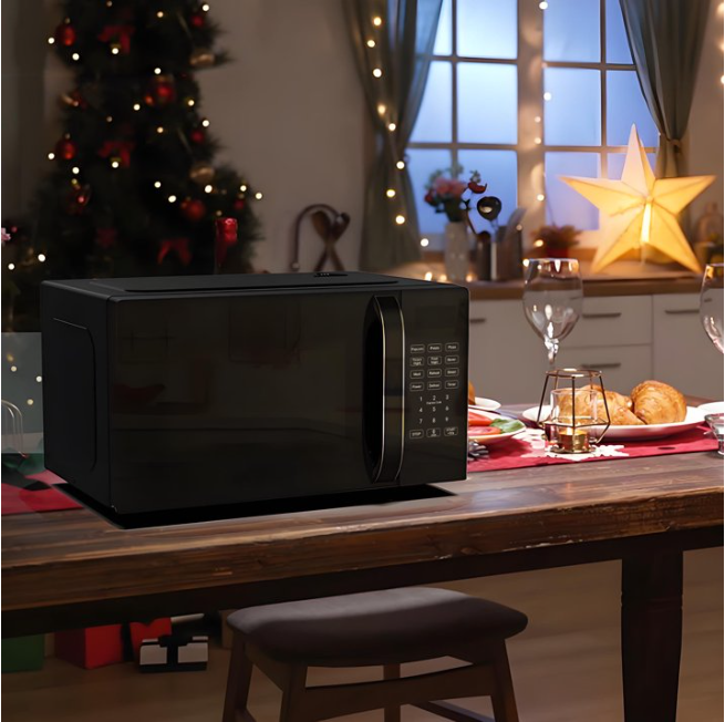 LIFERECORD Countertop Microwave Oven 0.7 Cu Ft, 700 Watts, 9 One-Touch Programs, 10 Temperature Settings, Defrost Function, Non-Stick Interior, Perfect for Apartments, Dorms, Family Kitchens