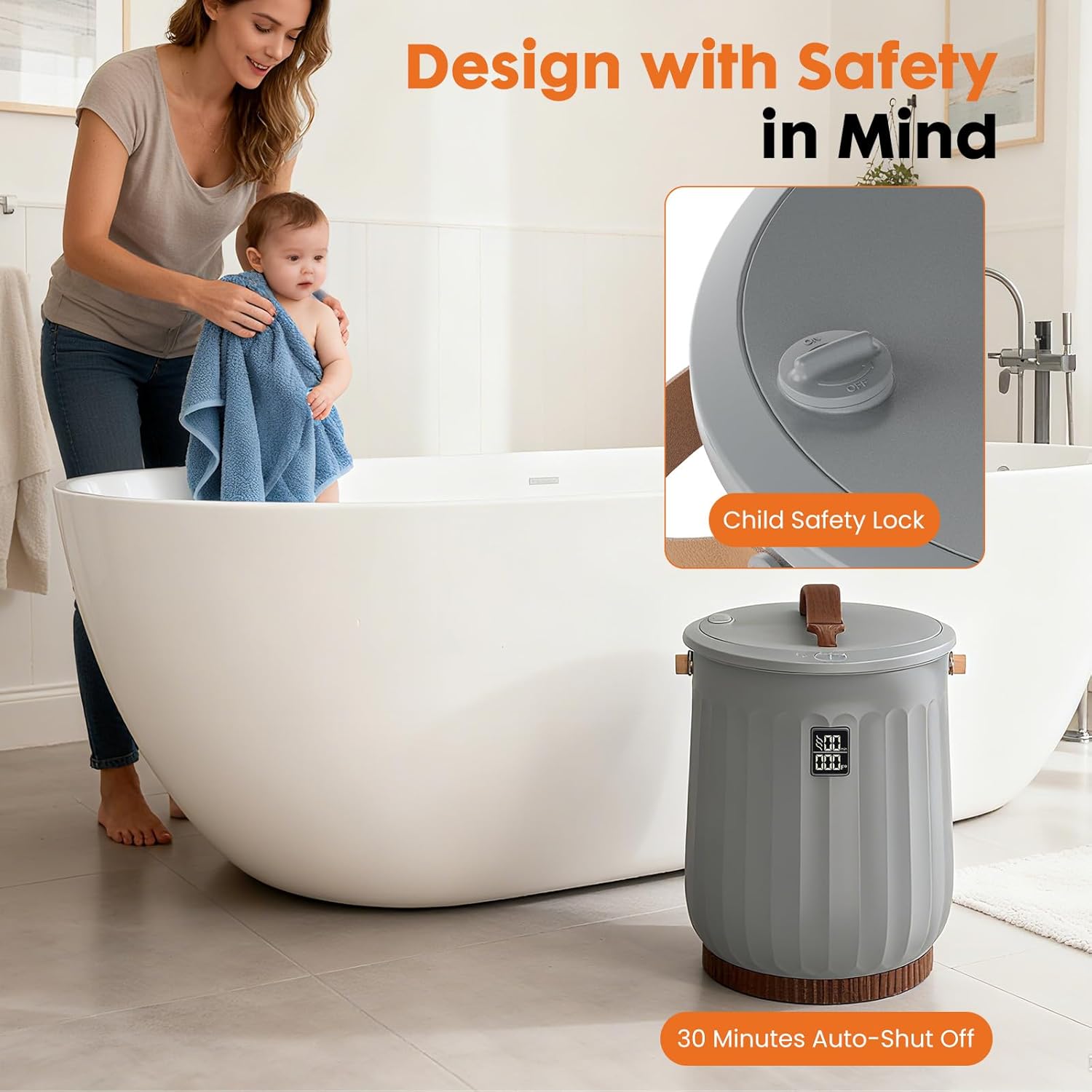 LIFERECORD 20L Towel Warmer, Luxury Blanket & Bathrobes Warmer Rapid Heating with Timer, Auto Shut-Off, Safety Lock, Perfect Spa Gift for Home & Bathroom, Grey