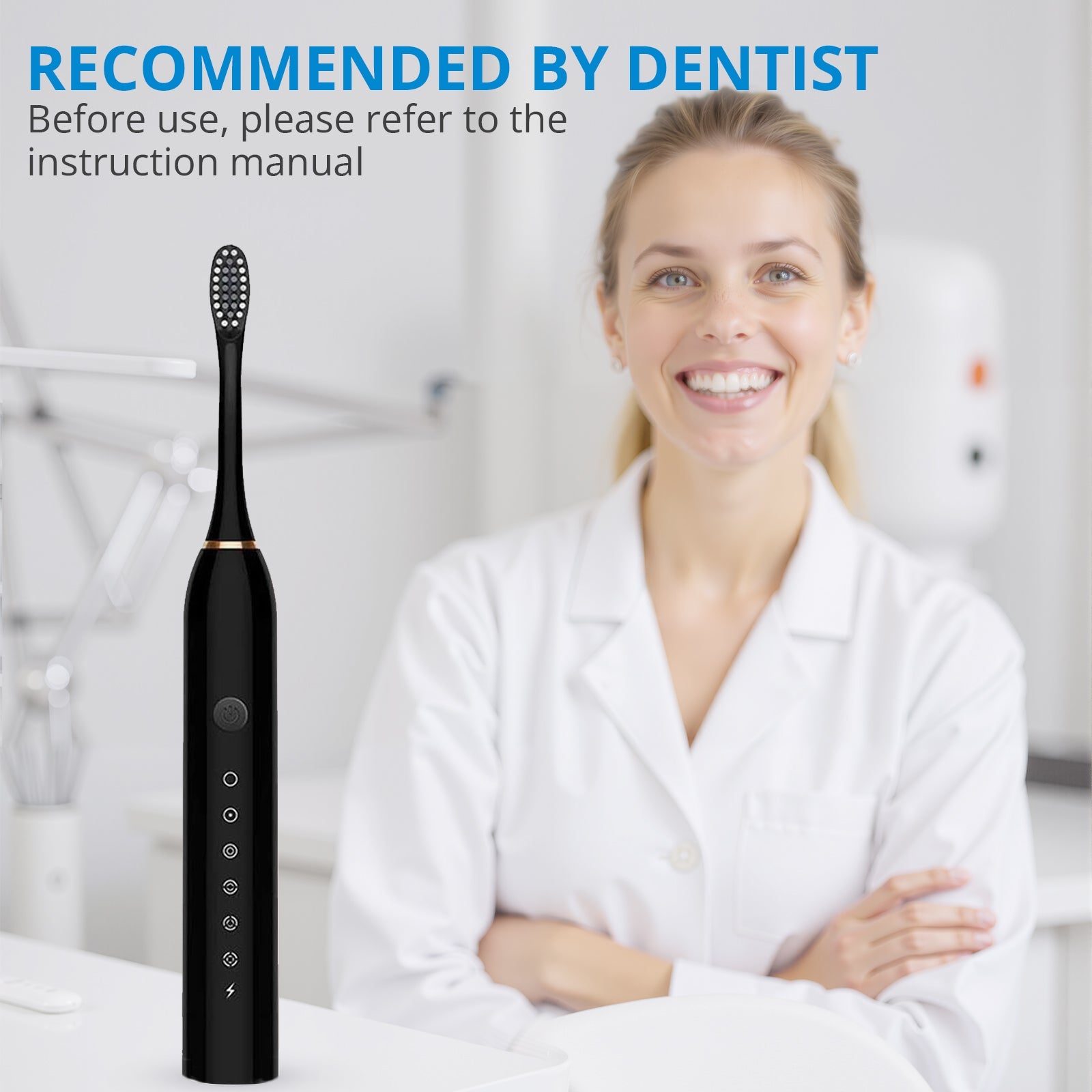 Powered Toothbrushes  USB Rechargeable Ultrasonic Tooth Brush, Smart Timer IPX7 Waterproof Cleaning Toothbrushes for Adults and Kids