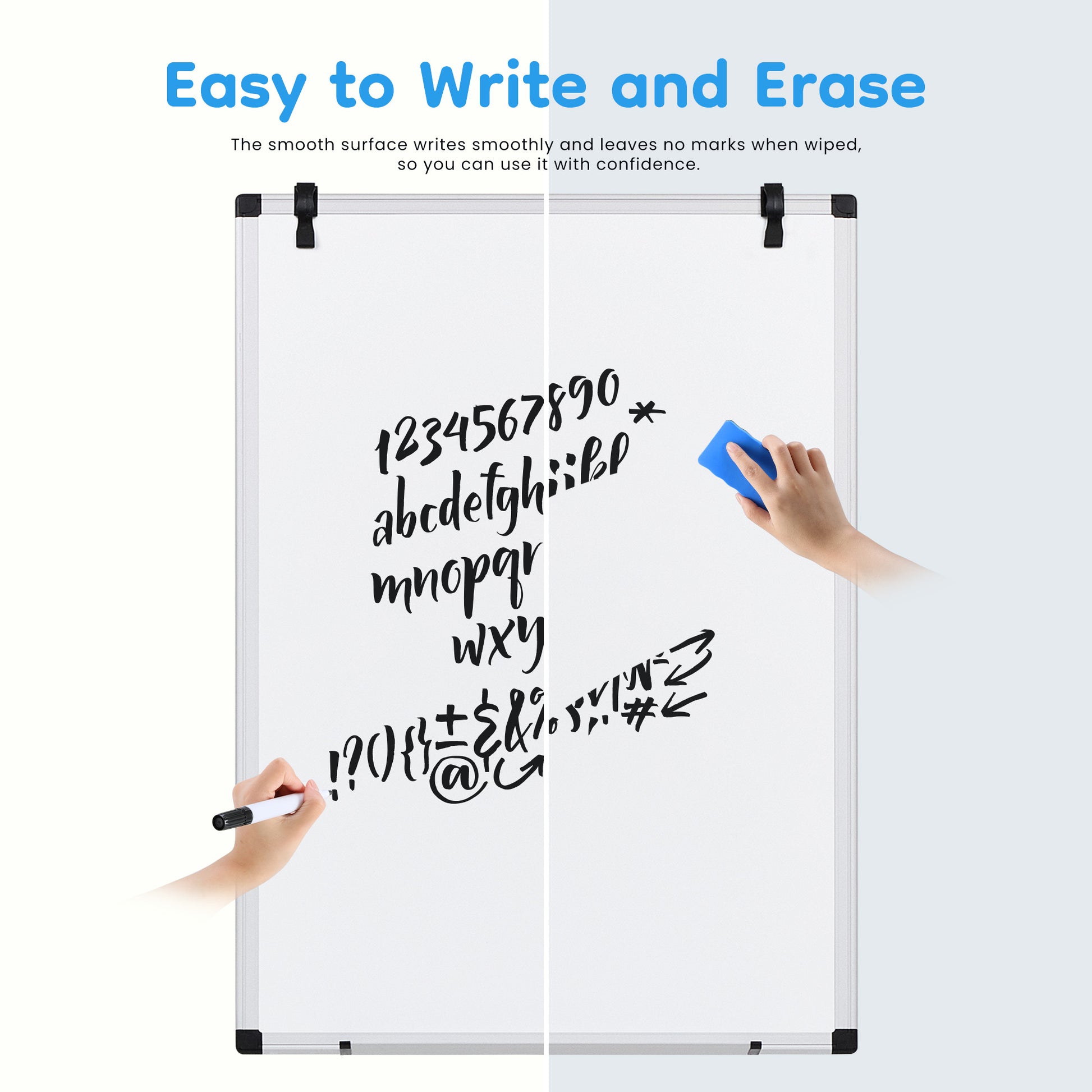 LIFERECORD 40"x28" Magnetic Portable Easel Dry Erase Board, Flipchart Easel Stand Tripod Whiteboard, White