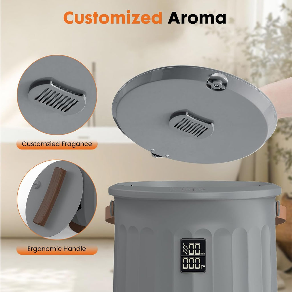 LIFERECORD 20L Towel Warmer, Luxury Blanket & Bathrobes Warmer Rapid Heating with Timer, Auto Shut-Off, Safety Lock, Perfect Spa Gift for Home & Bathroom, Grey