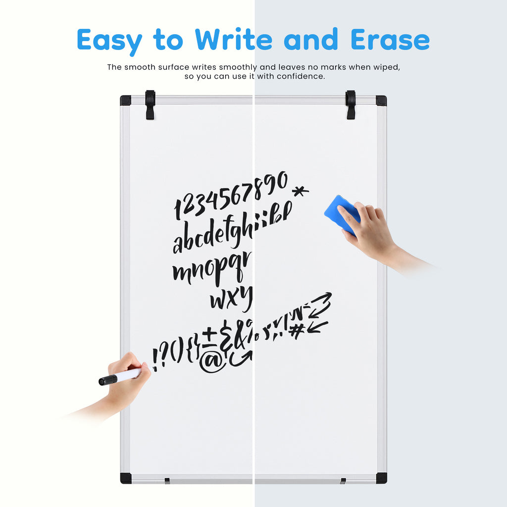 ROSVOVO 36x24 Inch Magnetic Whiteboard Easel with Tripod Stand - Height Adjustable Portable Dry Erase Board Kit for Classroom, Office & Home, White