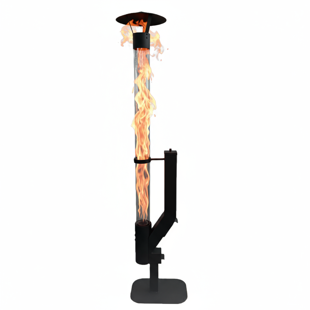 LIFERECORD Wood Pellet Patio Heater, Portable Fire Pit - Stainless Steel Outdoor Rocket Stove with Tripod Base for Backyard & Patio