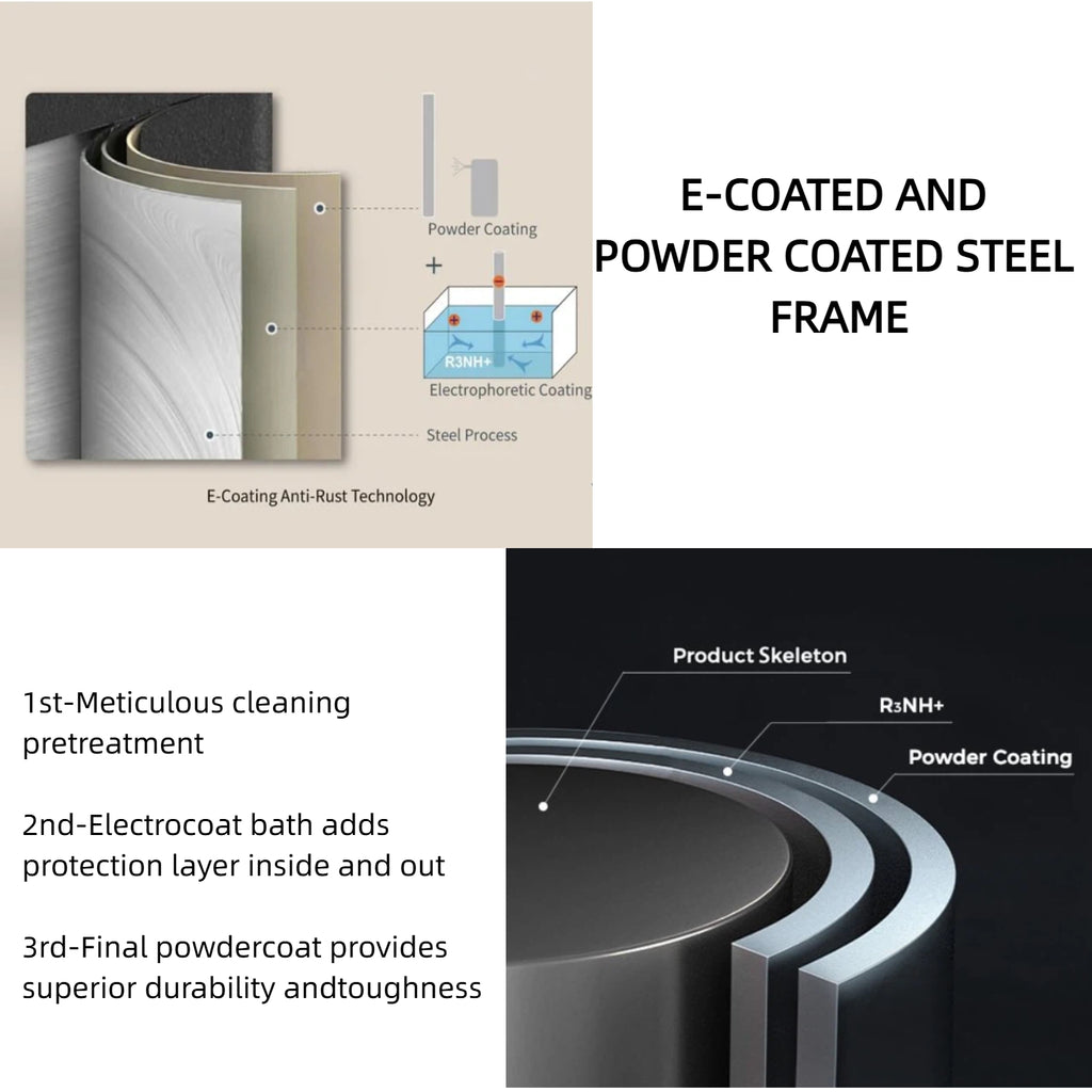 ACCVER Outdoor Rocking Chair E-Coated Rocking Chair with Cushion Outdoor Rocker Recliner Chair for Patio Porch Garden Backyard, Light Gray