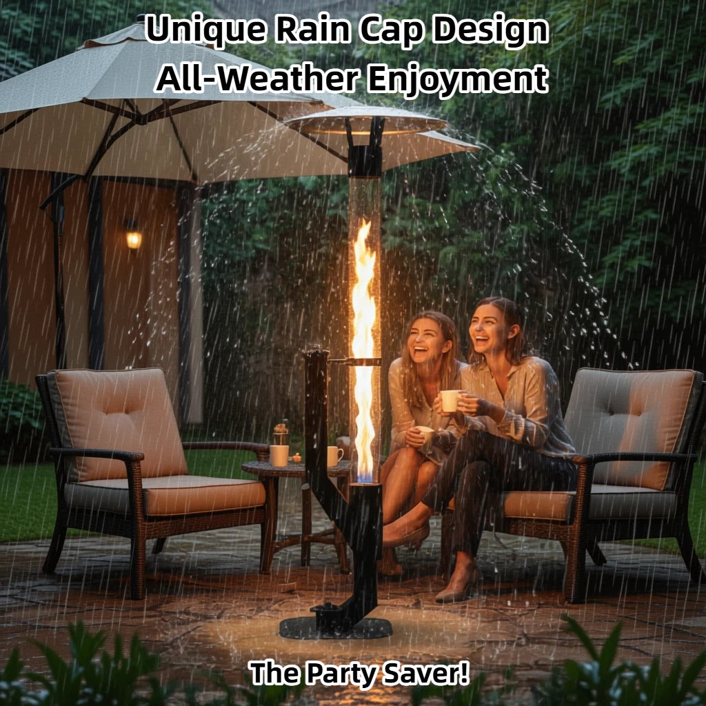 LIFERECORD Wood Pellet Patio Heater, Portable Fire Pit - Stainless Steel Outdoor Rocket Stove with Anti-Tip Steel Base with Adjustable Feet for Backyard & Patio