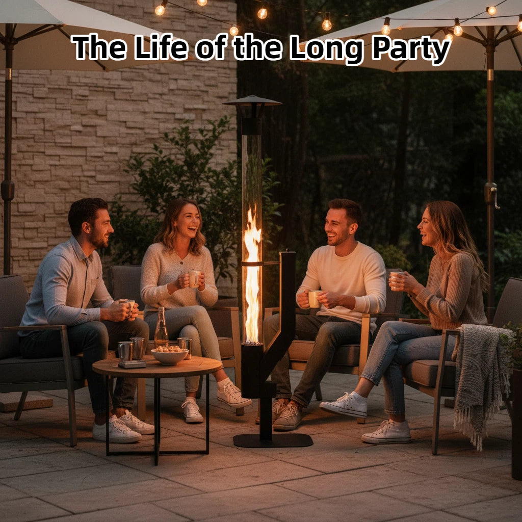 LIFERECORD Wood Pellet Patio Heater, Portable Fire Pit - Stainless Steel Outdoor Rocket Stove with Tripod Base for Backyard & Patio