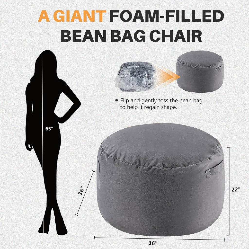 Bean Bag Sofa with Soft Removable Cover, Extra Large Comfortable Round Shape for Living Room Bedroom College Dormitory