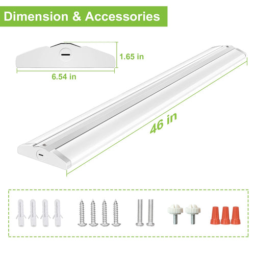 Ceiling Lights 4FT Ultra Slim LED Wraparound Light with 3 Wattages/3 Lumens/3 CCT Selectable,55W/65W/75W,5500lm/6500lm/7500lm,3000K/4000K/5000K 4 Foot Flush Mount Ceiling Light for Office Kitchen,ETL,4 Pack